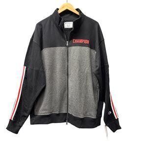 Champion Jacket Mens XL Warm Up Full Zip Fleece Lined Black Gray Red Pockets NEW